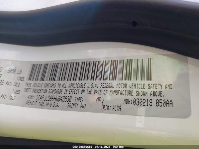 1C4PJLDB6HW643938 Jeep Cherokee Limited Fwd