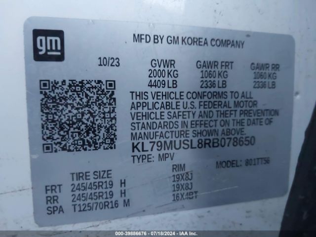 KL79MUSL8RB078650 Chevrolet Trailblazer Awd Rs