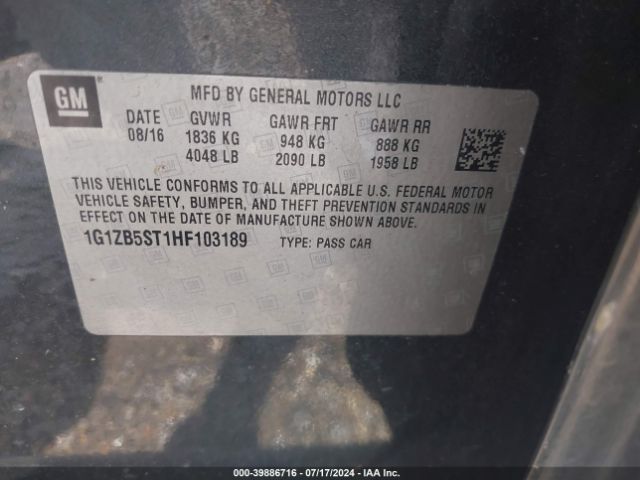 1G1ZB5ST1HF103189 Chevrolet MALIBU LS