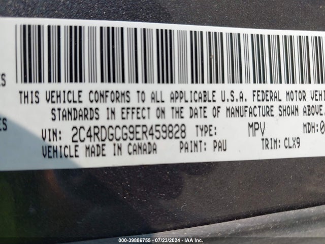 Dodge Grand Caravan Sxt 30th Anniversary 2014 2C4RDGCG9ER459828 Image 9