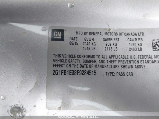 2G1FB1E38F9284515 Chevrolet Camaro 2ls