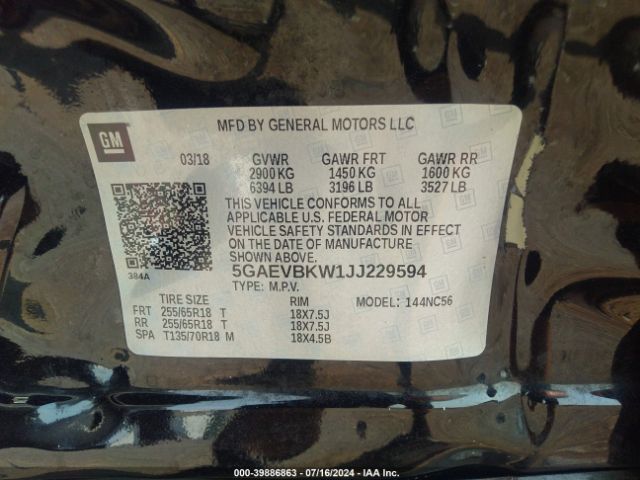 5GAEVBKW1JJ229594 Buick Enclave Premium