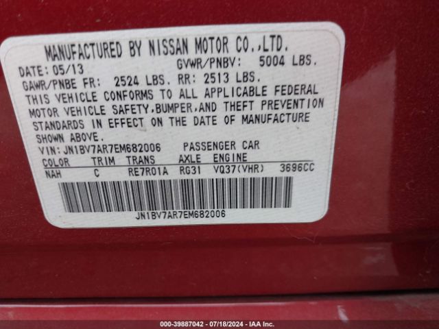 JN1BV7AR7EM682006 Infiniti Q50 Premium