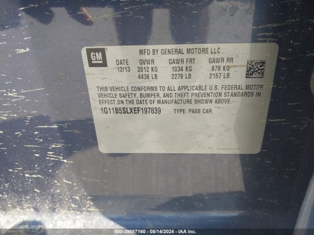 1G11B5SLXEF197839 Chevrolet Malibu 1ls