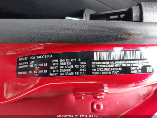 ZACCJABB2JPG68540 Jeep Renegade Latitude Fwd
