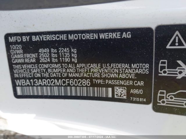 WBA13AR02MCF60286 BMW M440i Xdrive
