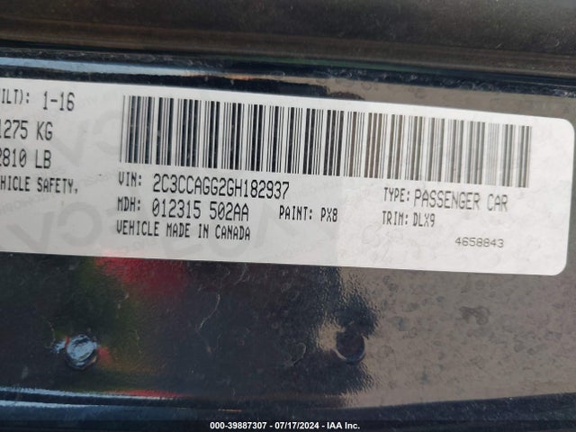 Chrysler 300 2016 2C3CCAGG2GH182937 Image 9