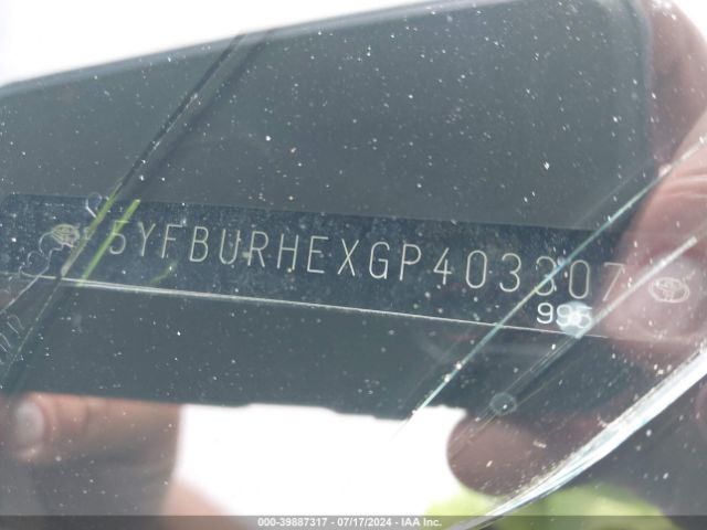 5YFBURHEXGP403307 Toyota Corolla S