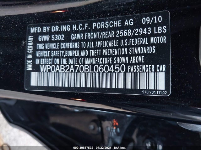 2011 PORSCHE PANAMERA WP0AB2A70BL060450 Photo 8