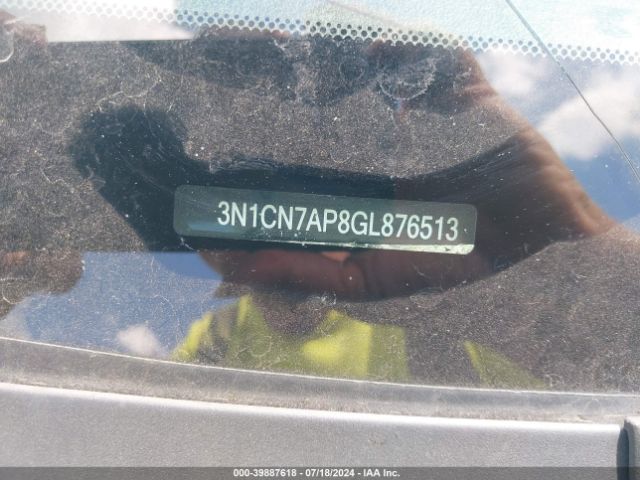 3N1CN7AP8GL876513 Nissan Versa 1.6 S
