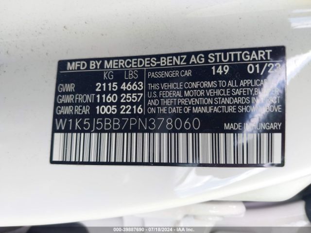 W1K5J5BB7PN378060 Mercedes-Benz Amg Cla 35 4matic