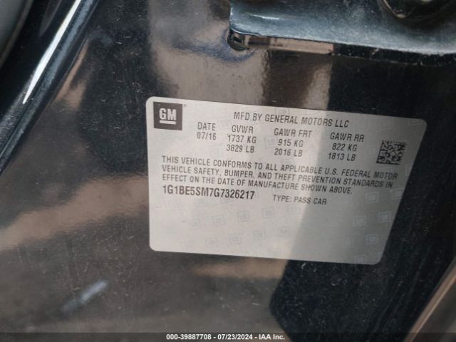 1G1BE5SM7G7326217 Chevrolet Cruze Lt Auto