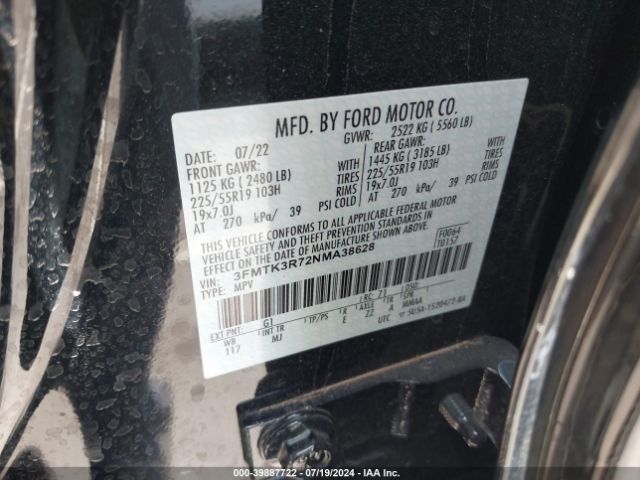 3FMTK3R72NMA38628 Ford Mustang Mach-e Premium