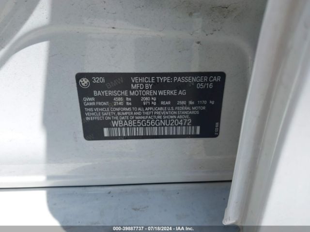 WBA8E5G56GNU20472 BMW 320i Xdrive