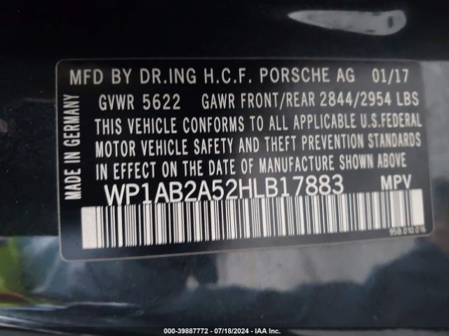 WP1AB2A52HLB17883 Porsche MACAN S