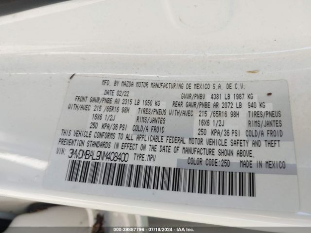3MVDMBAL9NM408400 Mazda Cx-30 2.5 S