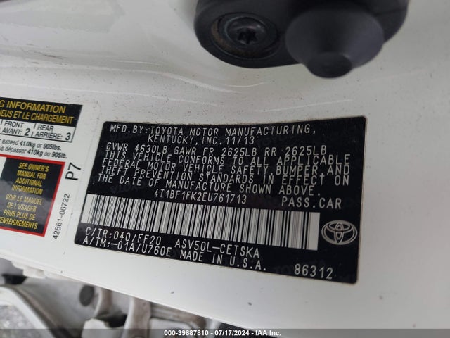 Toyota CAMRY SE 2014 4T1BF1FK2EU761713 Image 9
