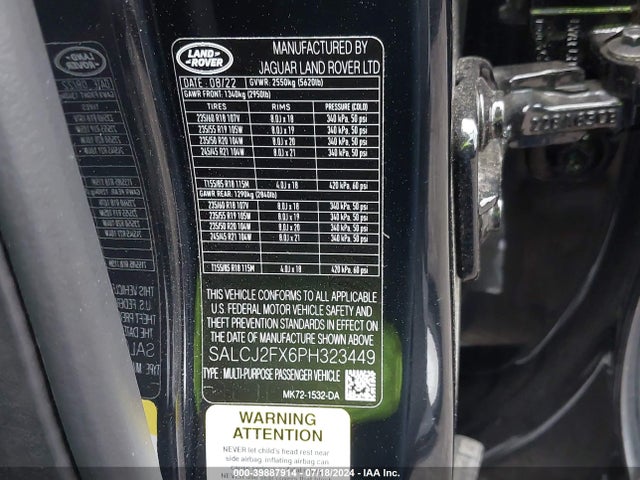 SALCJ2FX6PH323449 Land Rover Discovery Sport S
