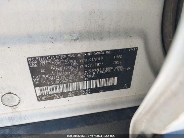 2T3H1RFV5MW176163 Toyota RAV4 LE