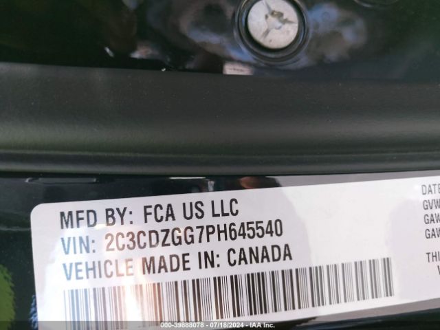 2C3CDZGG7PH645540 Dodge Challenger Sxt Awd