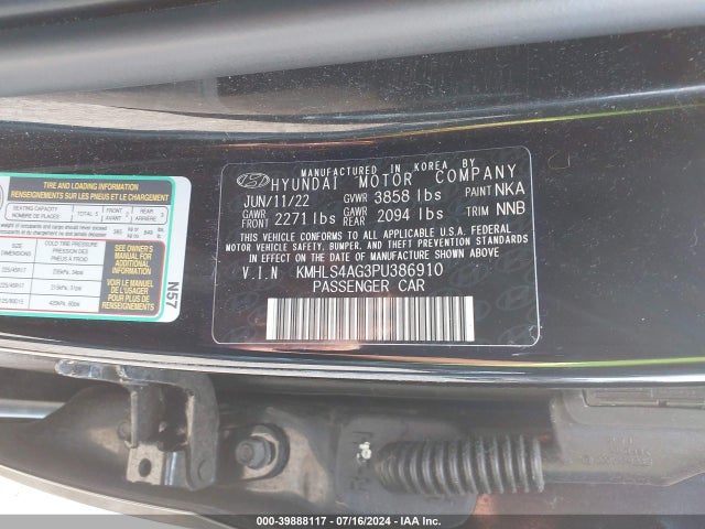 Hyundai ELANTRA SEL 2023 KMHLS4AG3PU386910 Image 9