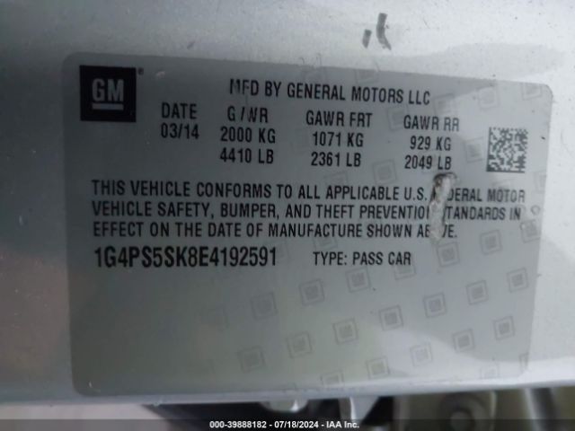 1G4PS5SK8E4192591 Buick Verano Leather Group