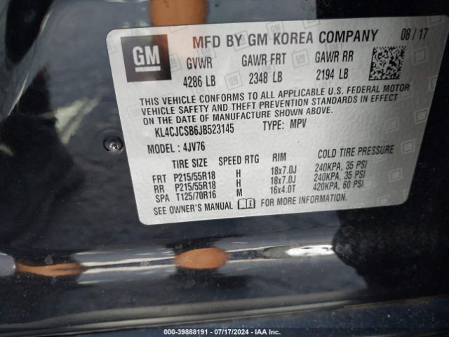 KL4CJCSB6JB523145 Buick Encore Essence