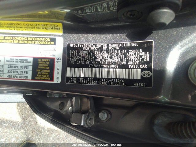 Toyota Avalon Touring 2016 4T1BK1EB2GU228602 Image 9