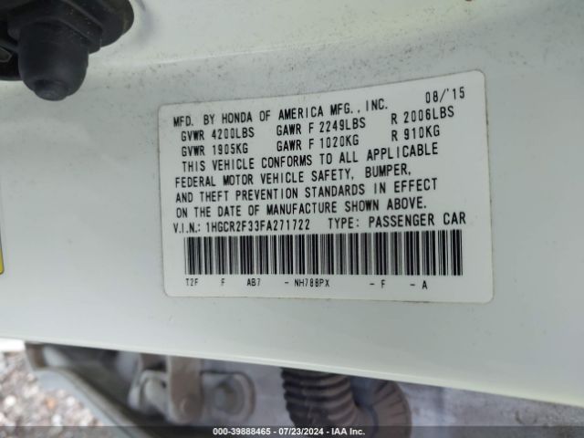 1HGCR2F33FA271722 Honda ACCORD LX