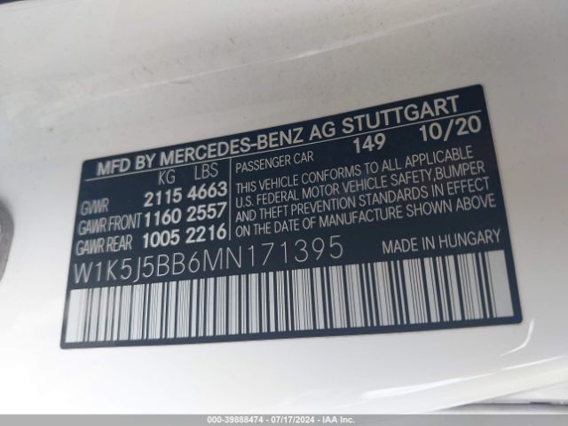 W1K5J5BB6MN171395 Mercedes-Benz Amg Cla 35 4matic
