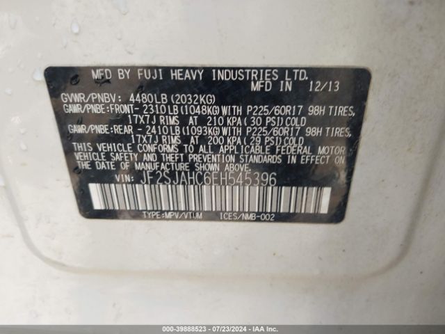 JF2SJAHC6EH545396 Subaru Forester 2.5i Limited