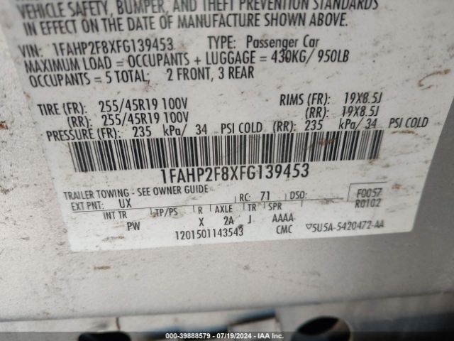 1FAHP2F8XFG139453 Ford Taurus Limited