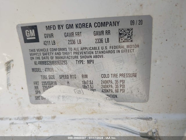 Продажа на аукционе авто 2021 Buick Encore Gx Fwd Preferred, vin: KL4MMBS26MB065293, номер лота: 39888587