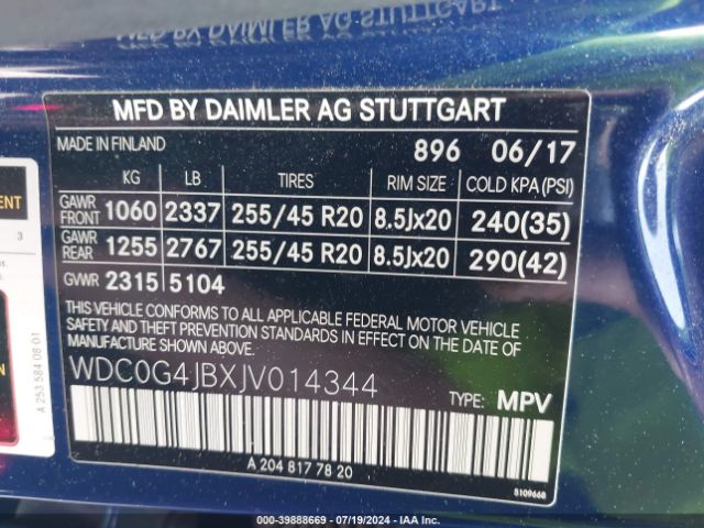 WDC0G4JBXJV014344 Mercedes-Benz GLC 300