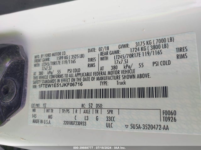 Ford F-150 Xlt 2018 1FTEW1E51JKF06716 Image 9
