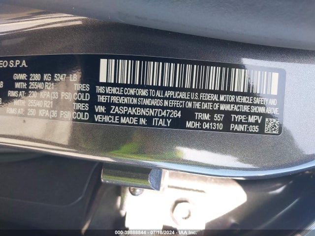 ZASPAKBN5N7D47264 Alfa Romeo Stelvio Veloce Ti Awd