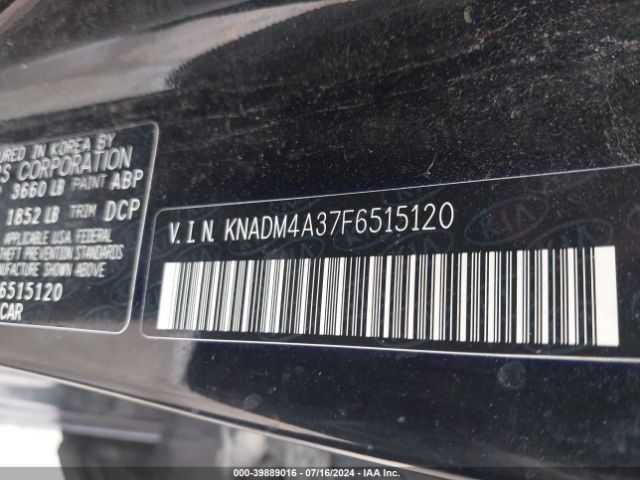 KNADM4A37F6515120 KIA RIO LX