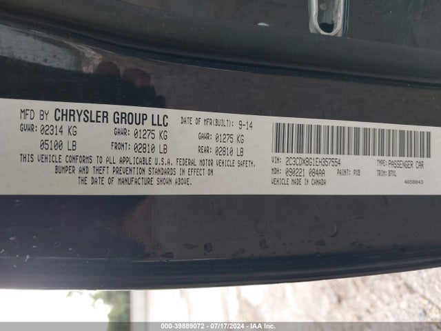 Dodge Charger Se 2014 2C3CDXBG1EH357554 Image 9