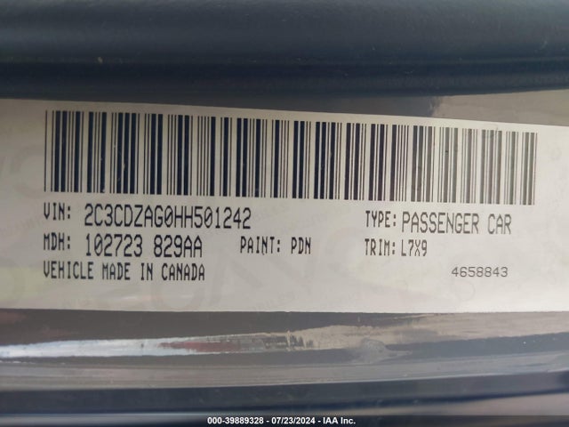 Dodge Challenger Sxt 2017 2C3CDZAG0HH501242 Image 9