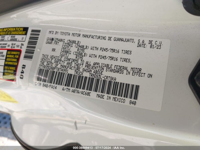Toyota Tacoma Sr 2023 3TYRX5GN8PT074991 Image 9