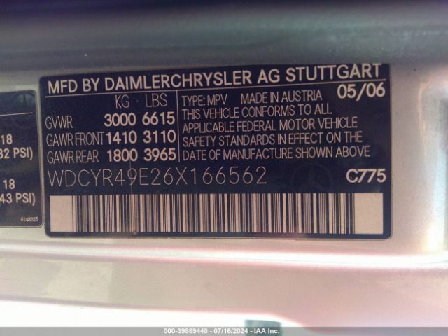 2006 MERCEDES-BENZ G 500 WDCYR49E26X166562 Photo 8