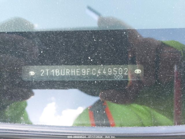 2T1BURHE9FC449502 Toyota Corolla S Plus