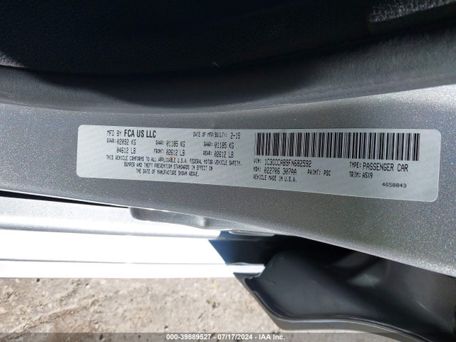 1C3CCCAB9FN682592 Chrysler 200 Limited