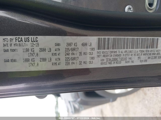 3C4NJDBBXLT165103 Jeep Compass Latitude 4x4