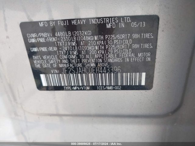 JF2SJAHC0EH443396 Subaru Forester 2.5i Limited