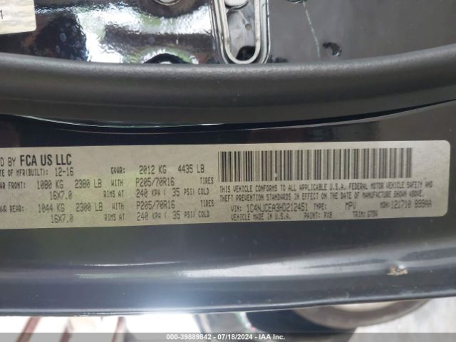 1C4NJCEA3HD212451 Jeep Compass Latitude Fwd