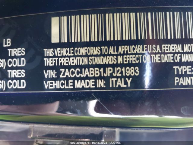 ZACCJABB1JPJ21983 Jeep Renegade Latitude Fwd
