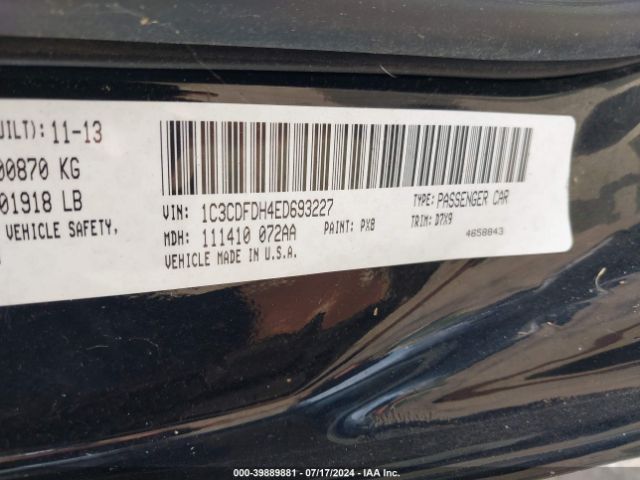 1C3CDFDH4ED693227 Dodge Dart Aero