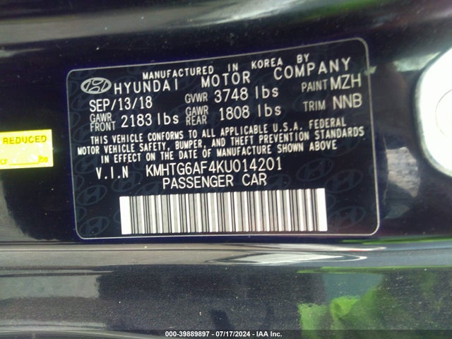 Hyundai Veloster 2.0 2019 KMHTG6AF4KU014201 Image 9