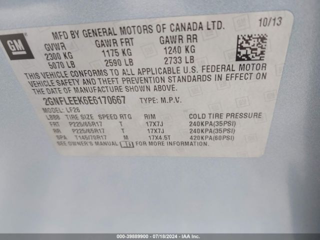 2GNFLEEK6E6170667 Chevrolet EQUINOX LS